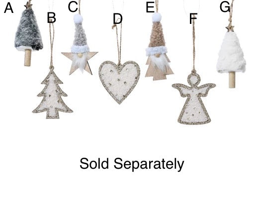 Glitter Plywood Decorations Assortment