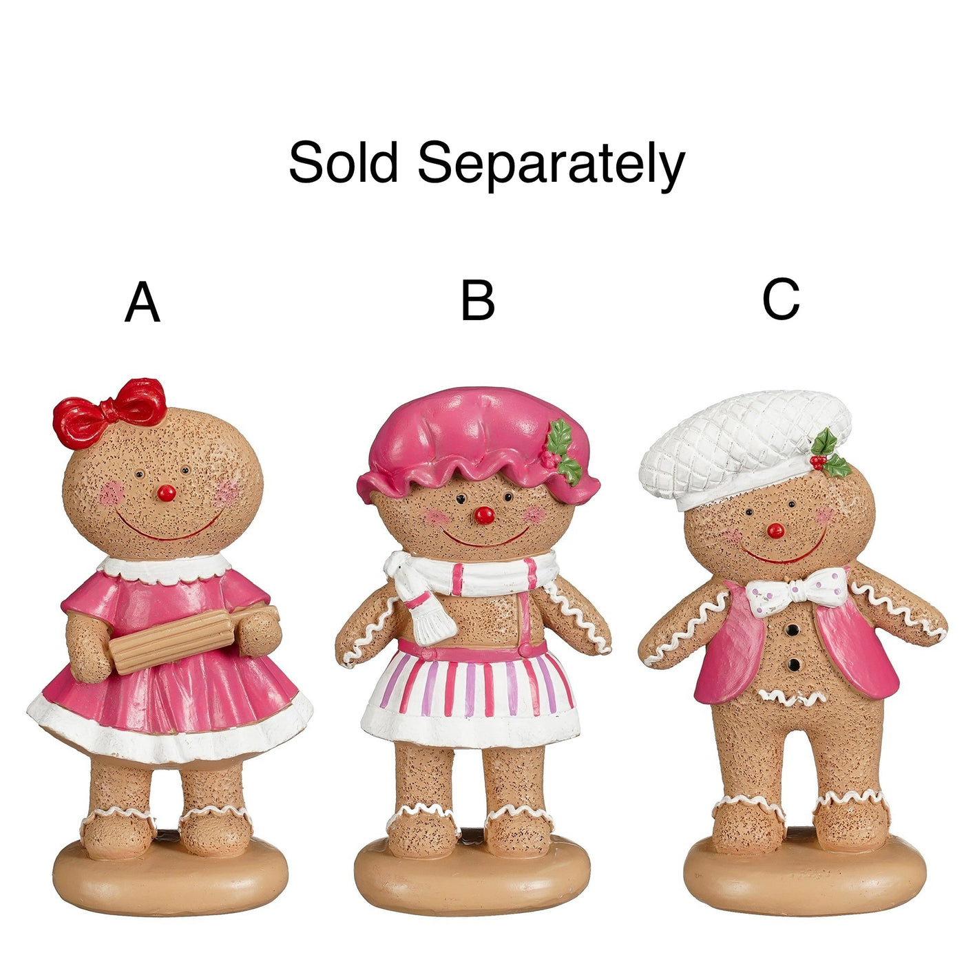 Christmas Figurine - Gingerbread People - 3 assorted
