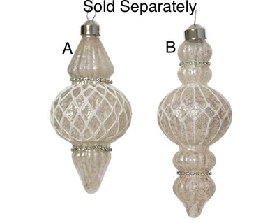 Christmas Tree Hanging Decoration - Winter White Vintage Drop