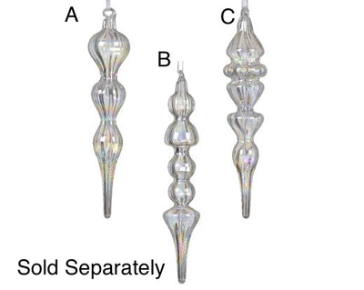 Glass Christmas Tree Hanging Decoration - Iridescent Icicles **CLICK & COLLECT ONLY**