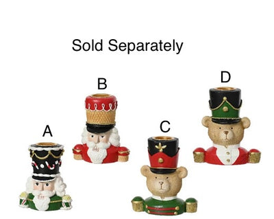 Christmas Candle Holder - Nutcracker/Bear