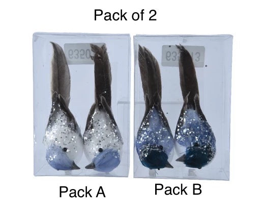 Christmas Tree Hanging Decoration - Bird Blue Glitter