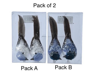 Christmas Tree Hanging Decoration - Bird Blue Glitter