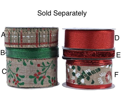 Christmas Ribbon  - 6 Assorted Designs*