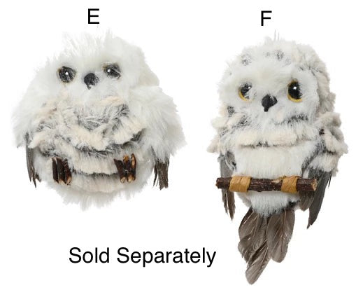Christmas Tree Hanging Decoration - Faux Fur Owl