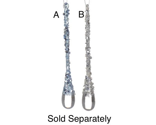 Christmas Tree Hanging Decoration - Misty Blue/Silver Icicle Droplets
