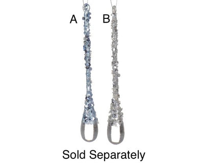 Christmas Tree Hanging Decoration - Misty Blue/Silver Icicle Droplets