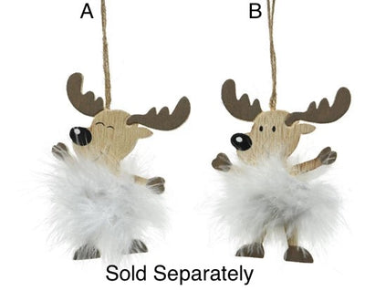 Reindeer with Feather Skirt Decoration