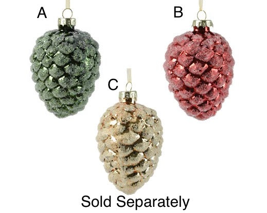 Glass Beaded Pinecone Decoration - Red/ Green/ Gold **CLICK & COLLECT ONLY**