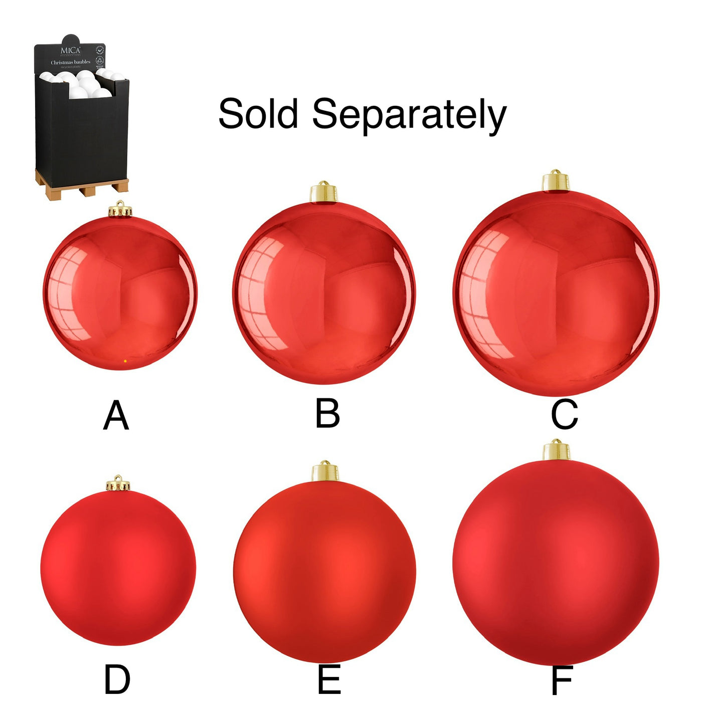 Christmas Tree Hanging Decoration - Oversized Matt/Shiny Baubles