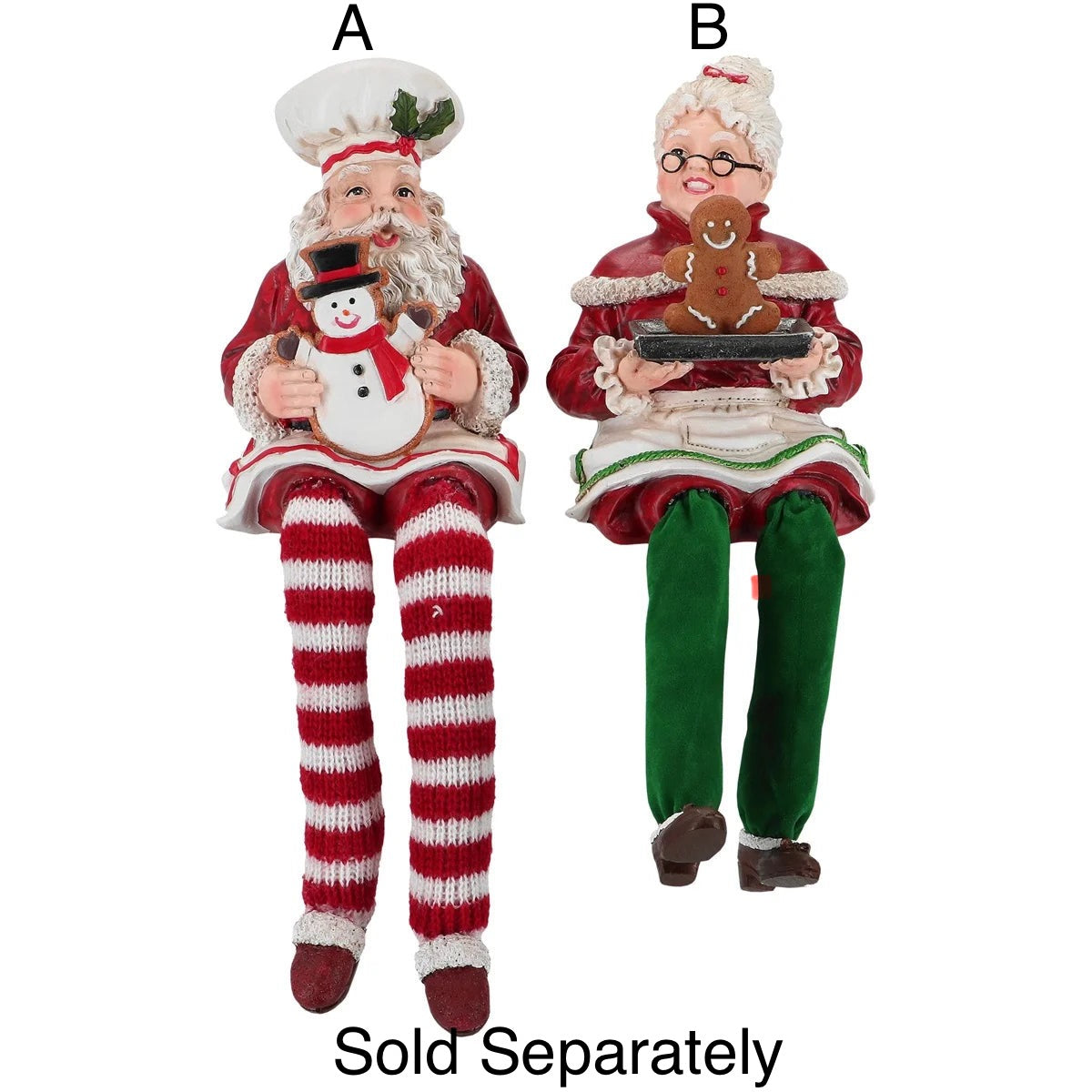 Christmas Santa & Mrs Claus Shelf Sitters