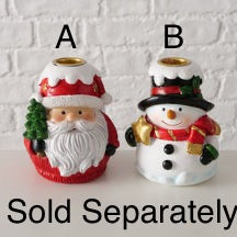 Christmas Candle Holder - Santa Claus/Snowman