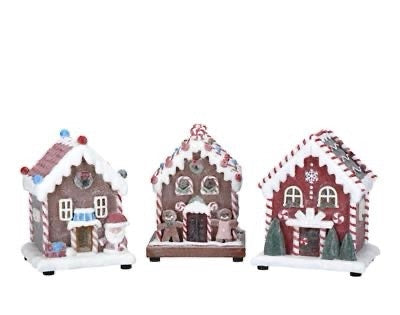 Christmas Candy House with Lights - 3 assorted