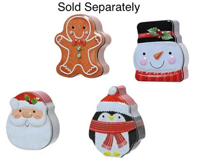 Christmas Storage Tin - Gingerbread Man/Snowman/Santa/Penguin