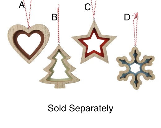 Christmas Tree Hanging Decoration - Heart/Christmas Tree/Star/Snowflake