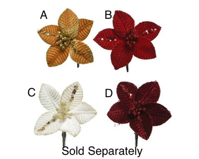 Christmas Floristry Pick - Poinsettia