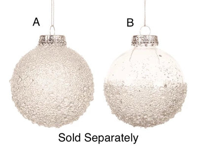 Christmas Tree Hanging Decoration - Clear Beaded Bauble