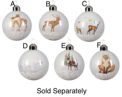 Woodland Bauble with Snow Base Decoration