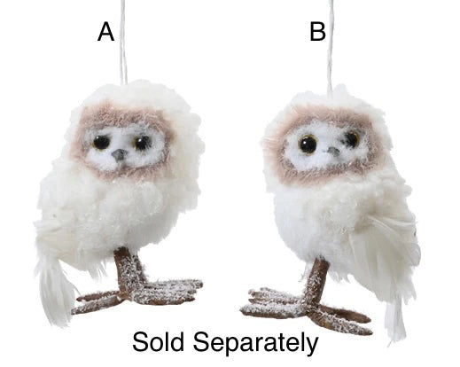 Christmas Tree Hanging Decoration - Faux Fur Fluffy Owl