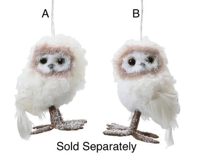 Christmas Tree Hanging Decoration - Faux Fur Fluffy Owl
