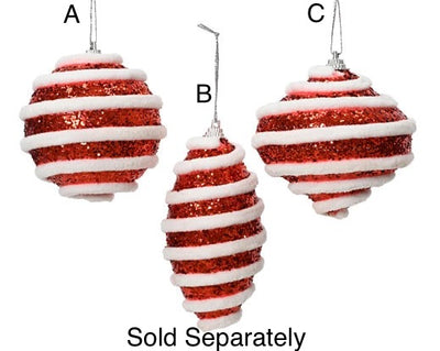 Red & White Candy Stripe Bauble