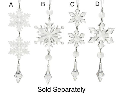 Snowflake Clear with Ice Drops Decoration