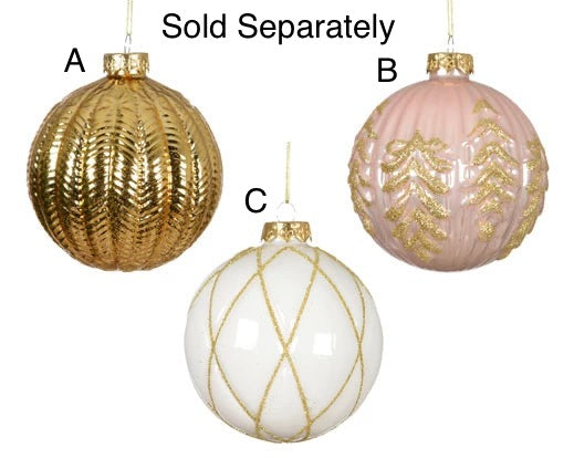 Glass Christmas Tree Hanging Decoration - Art Deco Bauble **CLICK & COLLECT ONLY**