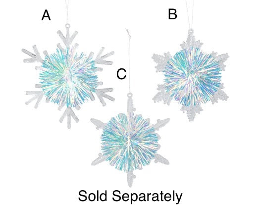 Lametta Snowflake Pompom Decoration