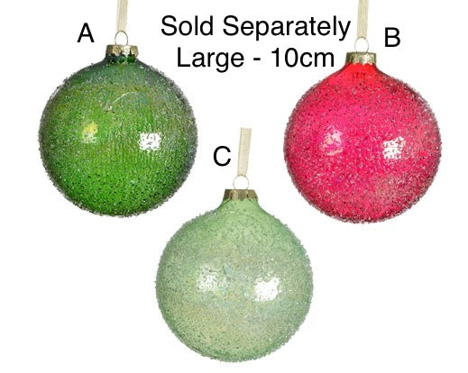 Glass Christmas Tree Hanging Decoration - Beaded Bauble **Click & Collect Only**