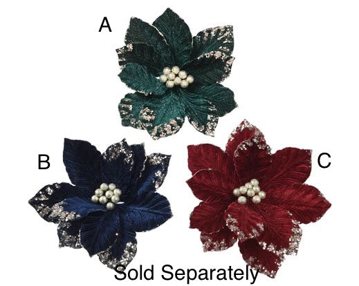 Christmas Floristry Pick - Vintage Velvet Flower