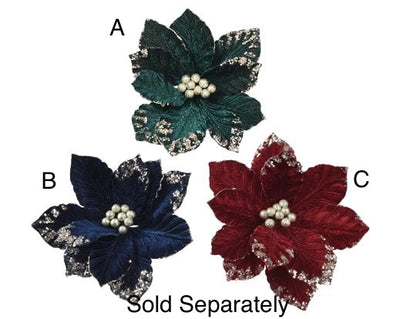 Christmas Floristry Pick - Vintage Velvet Flower