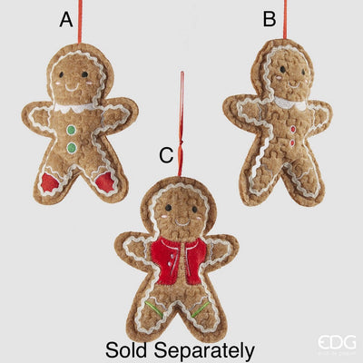 Christmas Tree Decoration - Gingerbread 3 assorted