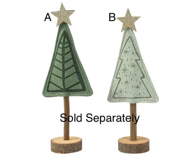 Felt Christmas Tree on Plywood Base - 2 assorted