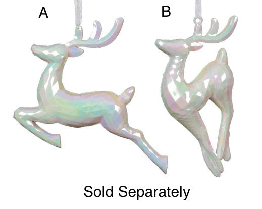 Iridescent White Reindeer Decoration