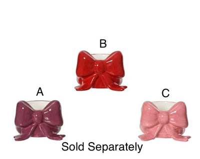Christmas Tealight Holder - Pink/Red/Purple Bow