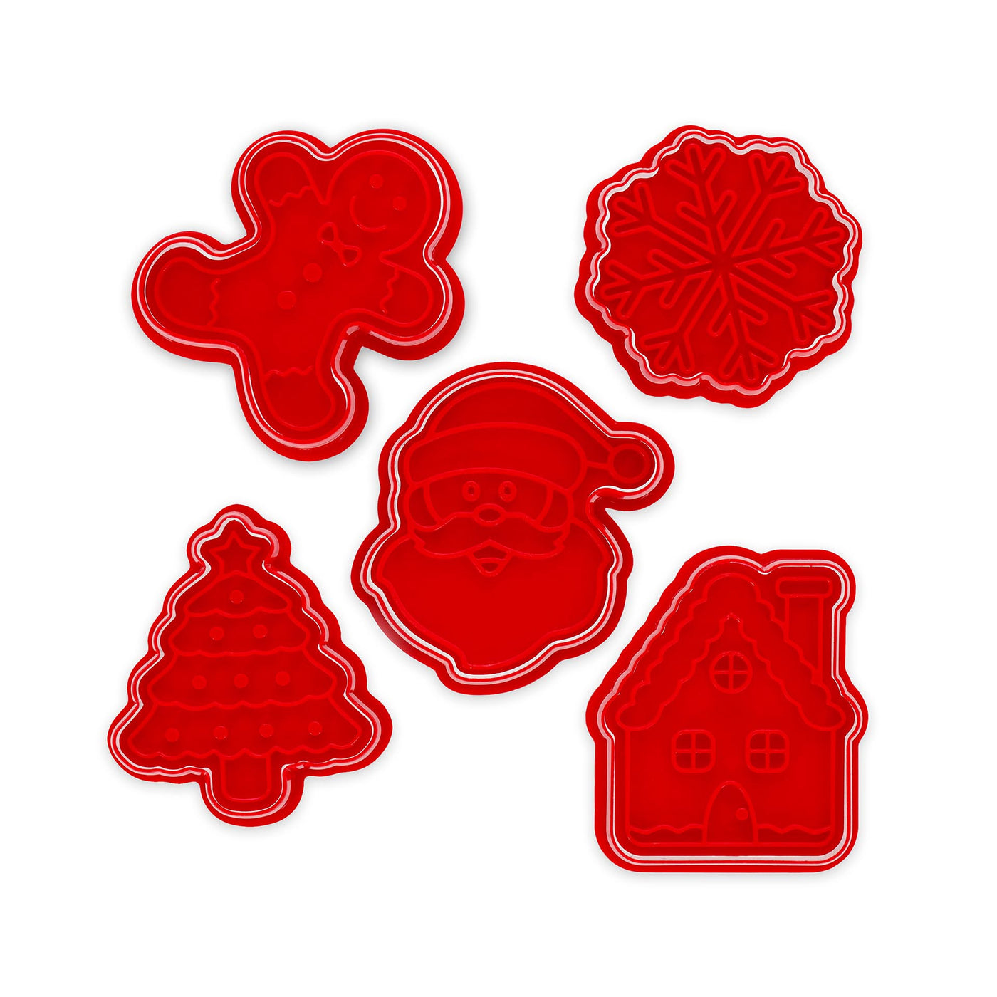 Legami Christmas Cookie Cutters with Stamps - Cookie Time - Set of 5