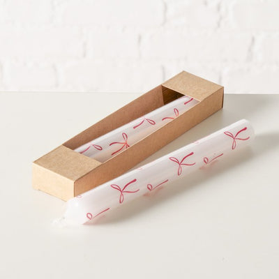Dinner Candle Collection - Set of 2 Ribbon Motif
