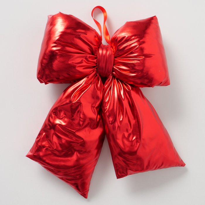 Christmas Bow- Lamé Red/Gold