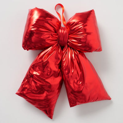 Christmas Bow- Lamé Red/Gold