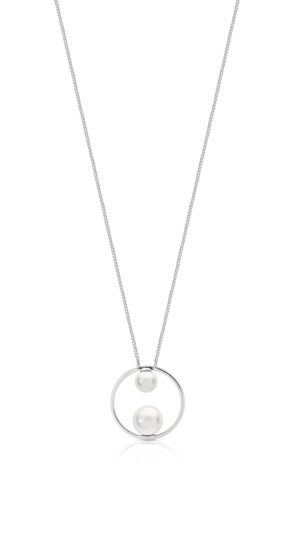 Romi Pendant - Pearl Circle  - Rose Gold Plated/Silver