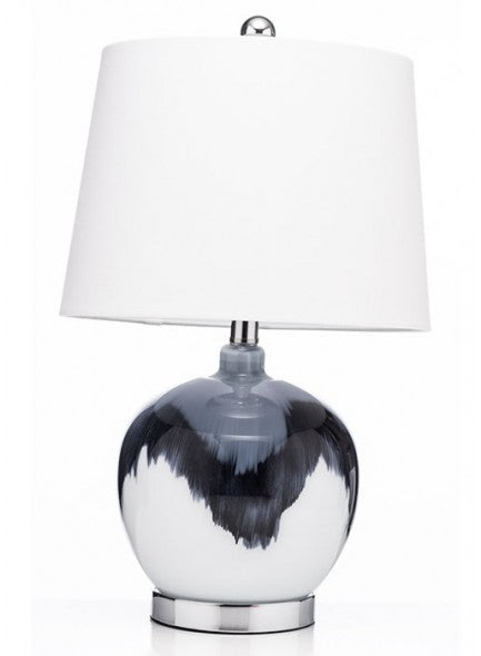 The Grange Interiors Lamp - White & Navy Two Tone Ceramic **CLICK & COLLECT ONLY**