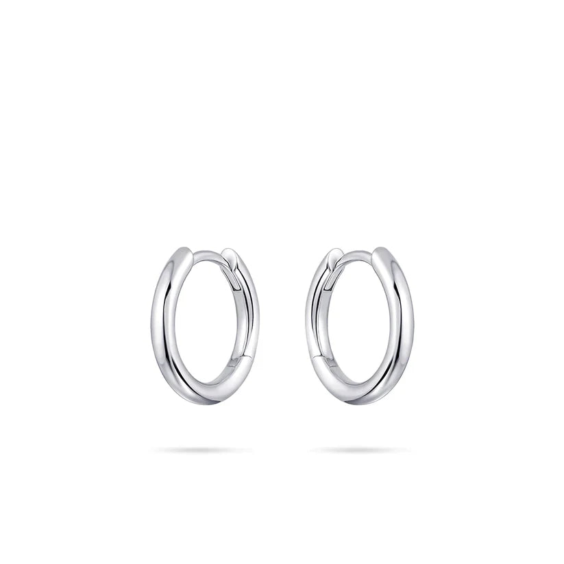 Gisser Sterling Silver Earrings - 12mm Mini Polished Hoops