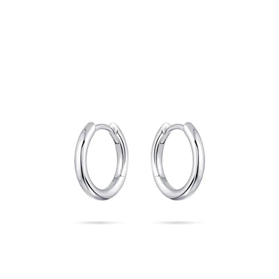 Gisser Sterling Silver Earrings - 12mm Mini Polished Hoops