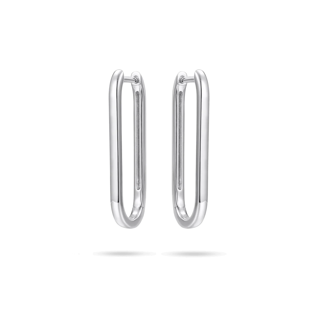 Gisser Sterling Silver Earrings - Bold 30 mm Long Hoop Earrings