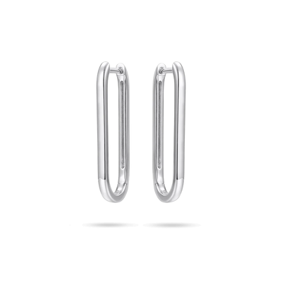 Gisser Sterling Silver Earrings - Bold 30 mm Long Hoop Earrings