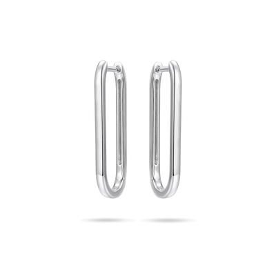 Gisser Sterling Silver Earrings - Bold 30 mm Long Hoop Earrings