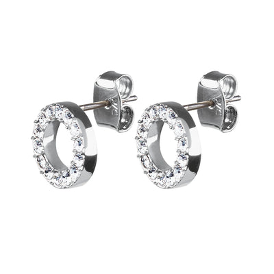 Dyrberg Kern Earrings - Koro Silver Stud with Crystals
