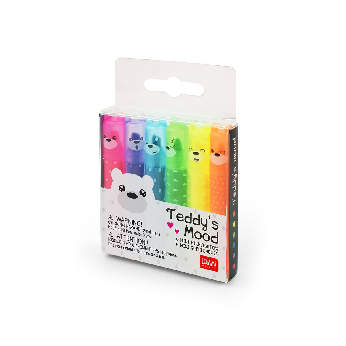 Legami Erasable Mini Highlighters - Teddy's Mood/Teddy's Style