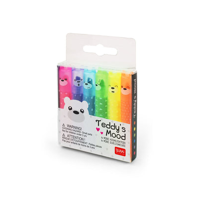 Legami Erasable Mini Highlighters - Teddy's Mood/Teddy's Style