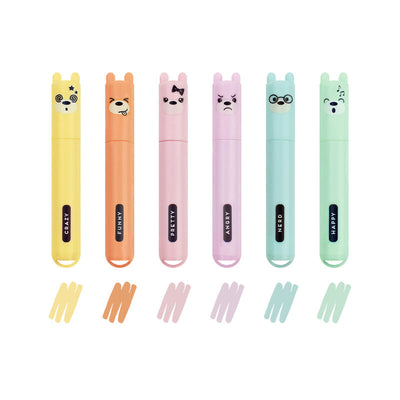 Legami Erasable Mini Highlighters - Teddy's Mood/Teddy's Style